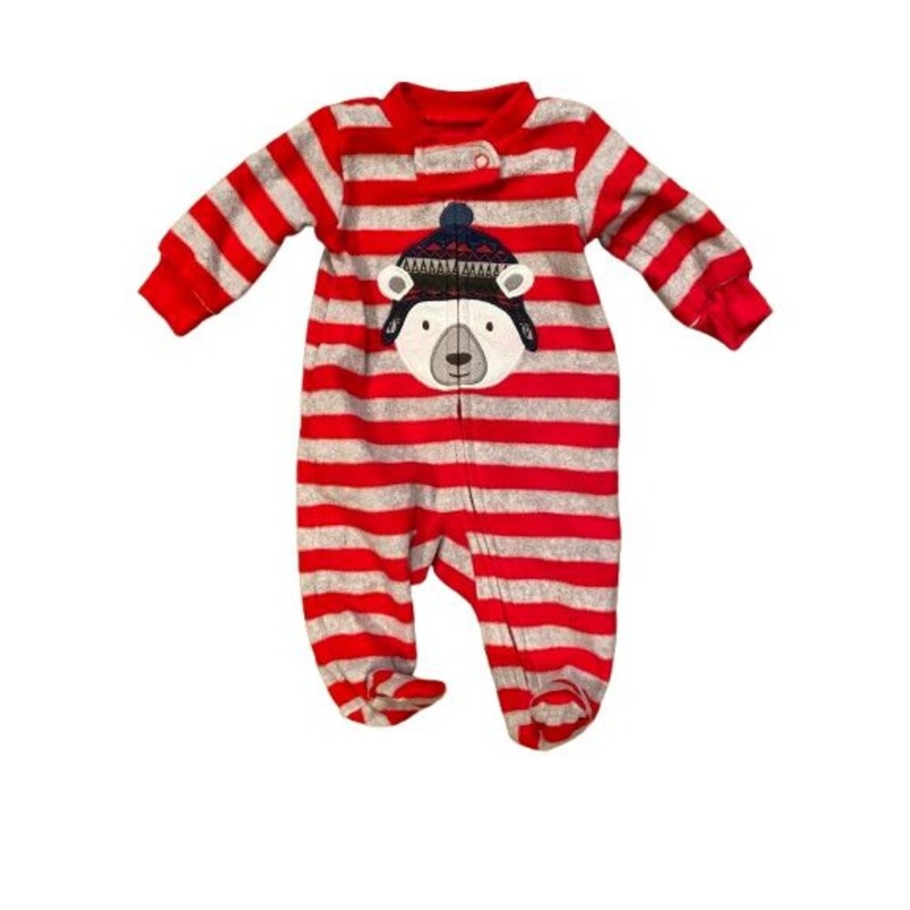 Newborn Footed Fleece Sleeper Long Sleeve Carter's Bear One-Piece Snap & Zip